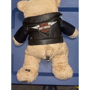 Harley-Davidson Teddy Bear Plush 18" Biker Jacket Logo 2003 Licensed